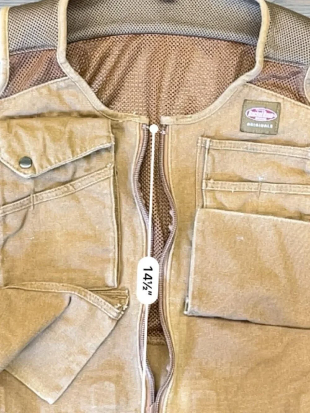 Bucket Boss Originals Canvas Tool Vest Multi Pocket Tan